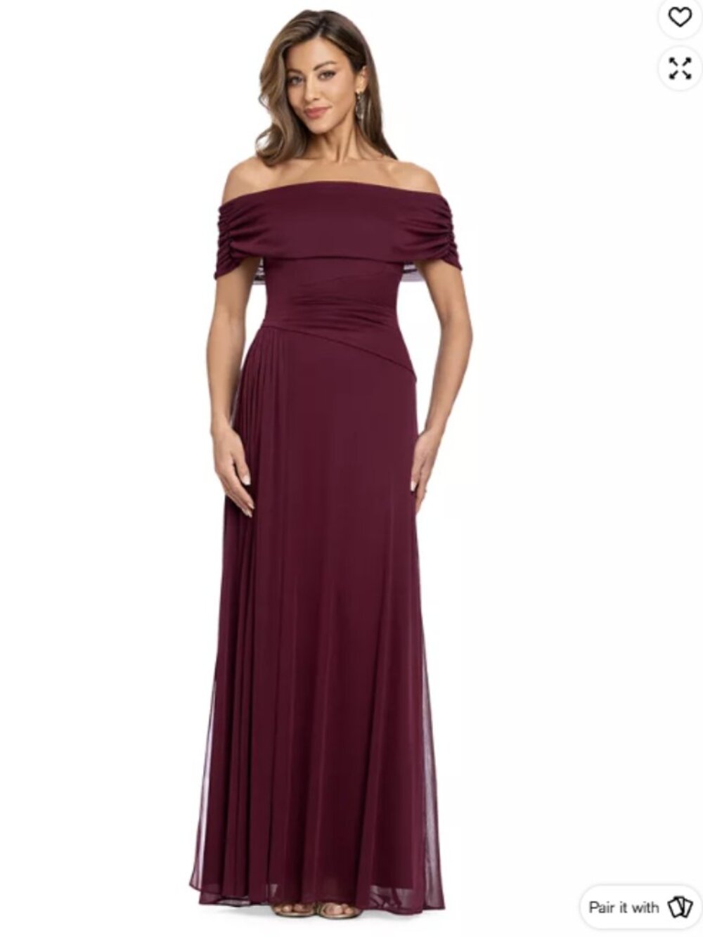 Women's Off-the-Shoulder Ruched Gown